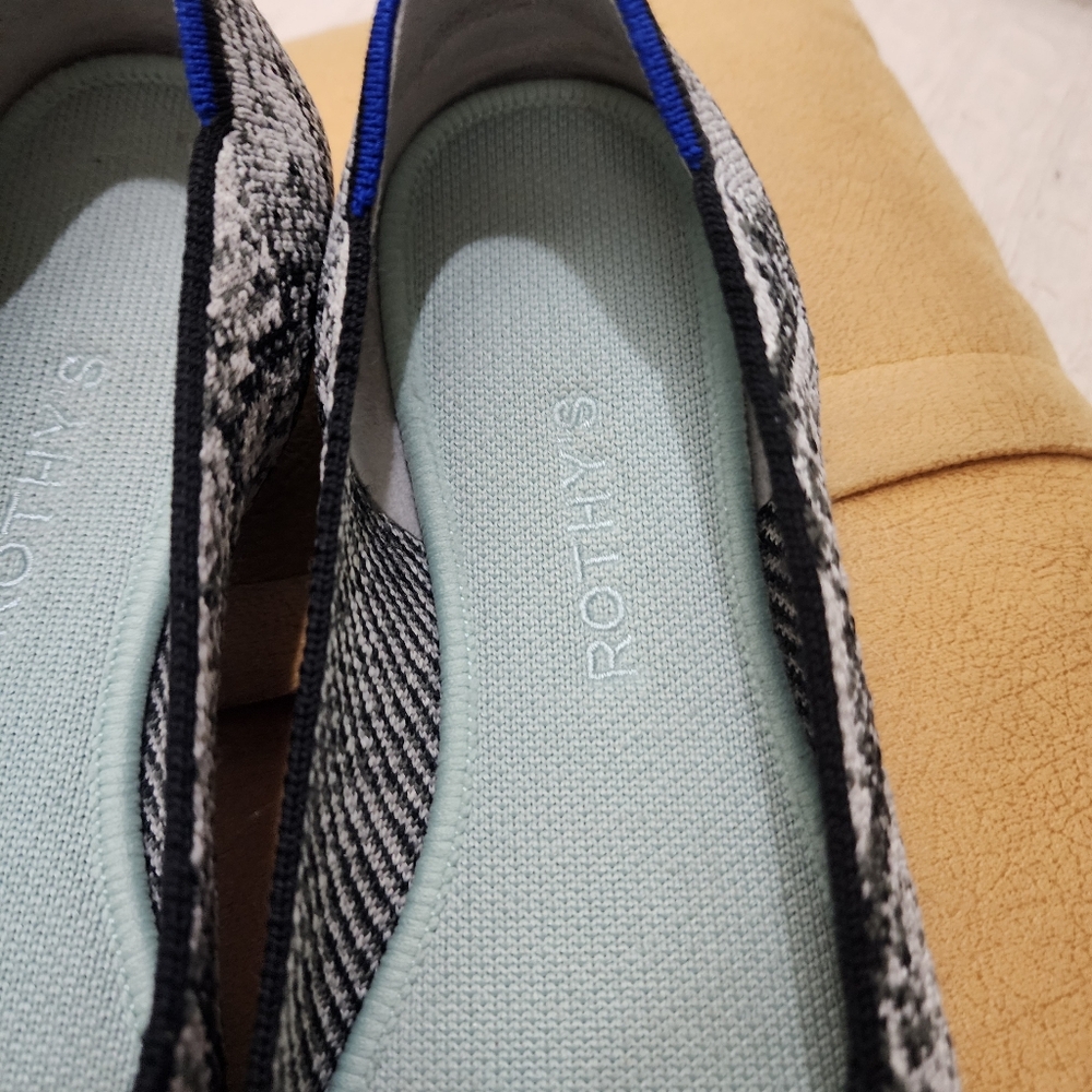 Rothy's Black and White Python Pattern Flats - image 4